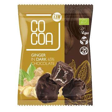 Cocoa Imbir kandyzowany w ciemnej czekoladzie bio-17020