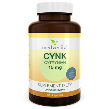 Medverita Cynk cytrynian 15 mg 180 K-11679