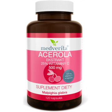 Medverita Acerola Ekstrakt 25% 500 mg 120 kap-10911