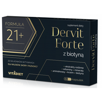 Vitadiet Dervit Forte Z Biotyną 60 Kaps. Na włosy-7644
