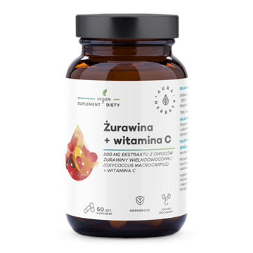 Aura Herbals Żurawina 800mg Witamina C 60 kap -16118