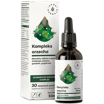 Aura Herbals Orzech Piołun krople 50 ml trawienie-7435