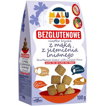 MALU FOOD Ciastka Kruche Lniane b/glutenu 100 g-18477