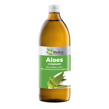 Ekamedica Aloes z miąższem 0,5L Sok 100%-9341