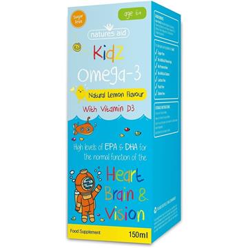 Natures Aid Kidz Omega-3 150 ml kwasy tłuszczowe-2534