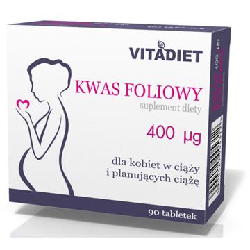 Vitadiet Kwas Foliowy 400Mcg 90 T. Dla Ciężarnych-7276