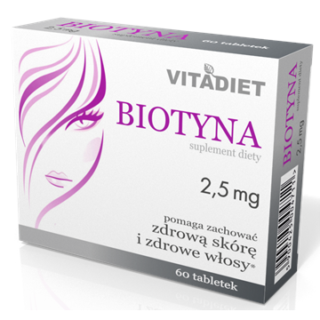 Vitadiet Biotyna 2,5 Mg 60 Tab Piękne Włosy-3702