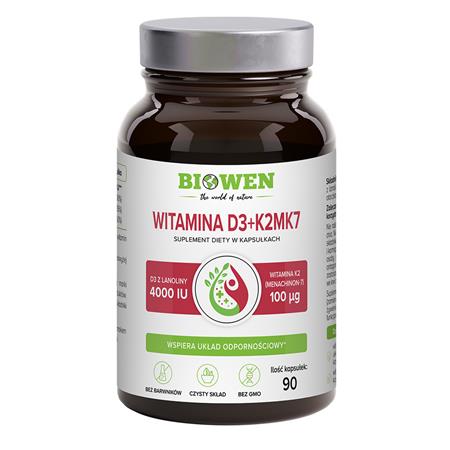 Biowen Witamina D3 4000 + K2 100 MK7 90 k-22849