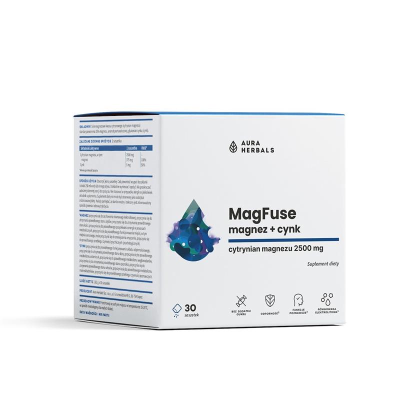 Aura Herbals MagFuse magnesium B6 30 saszetek-23200