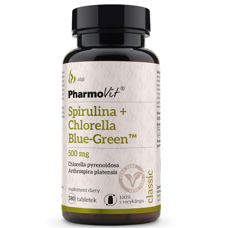 Pharmovit Spirulina + Chlorella Blue-Green 180 t.-23374