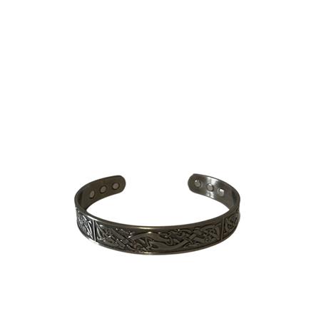 Miedziana Bransoletka Wzór Srebrna-23497