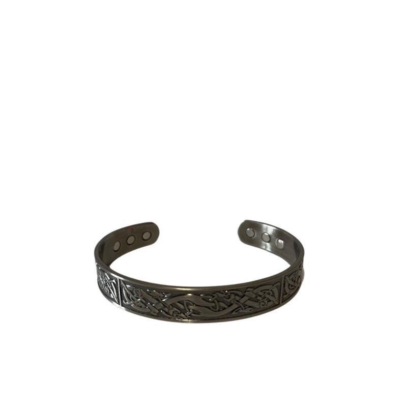 Miedziana Bransoletka Wzór Srebrna-23497