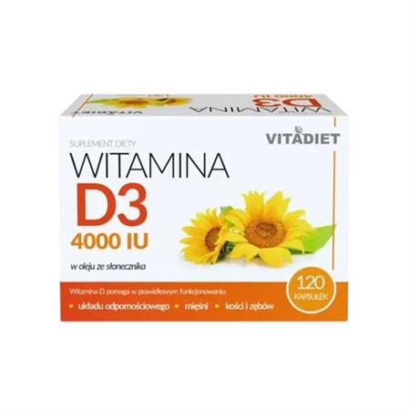 Vitadiet Akavit  Witamina D3 4000 iu 120 kapsułek-23529