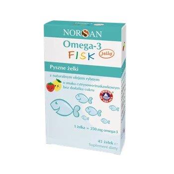 Norsan Omega 3 FISK żelki smak cytrynowo  45 szt-23555