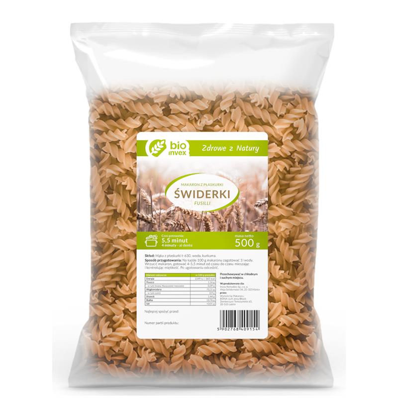 BIO invex Makaron płaskurka rurki 500 g-24137