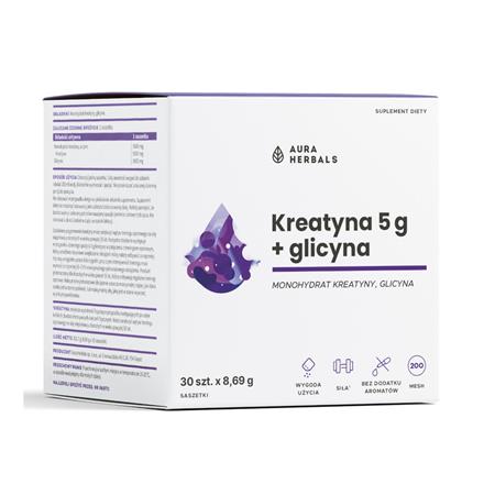 Aura Herbals Kreatyna monohydrat 5 g + glicyna 30s-25147