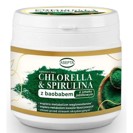 Asepta Chlorella & Spirulina z baobabem 150 g-25151