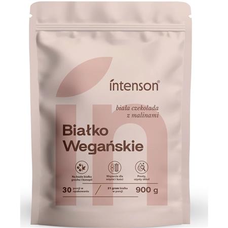 Intenson Wegańskie białko biała czekolada z maliną-25558