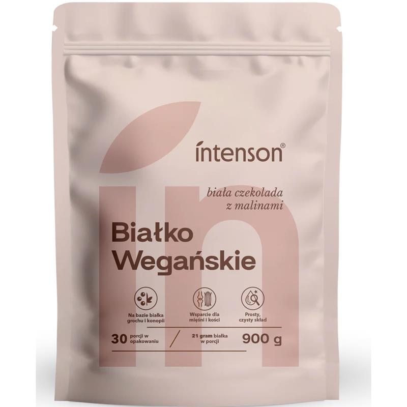 Intenson Wegańskie białko biała czekolada z maliną-25558
