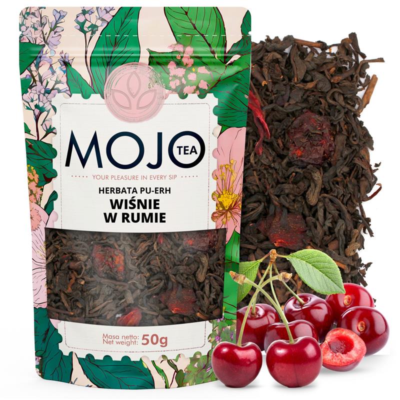 MOJO TEA Wiśnie w Rumie herbata pu-erh 50 g-25680
