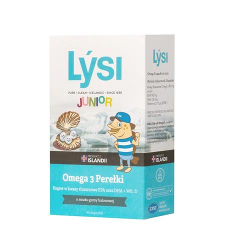 Lysi Omega 3 Perełki o smaku gumy balonowej 60 szt-25936