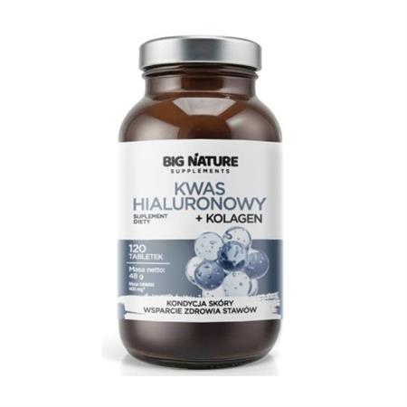 Big Nature Kwas Hialuronowy + Kolagen 120 t.-26163
