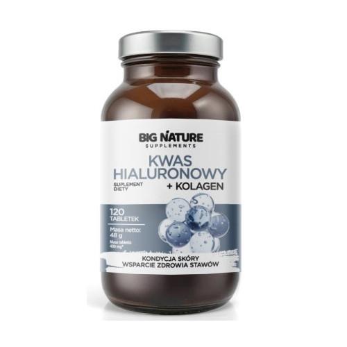 Big Nature Kwas Hialuronowy + Kolagen 120 t.-26163